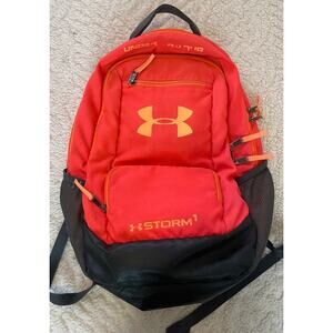 Under Armour UA STORM 1 Soft Sleeve Backpack Orange Logo Laptop School Work Gym